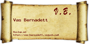 Vas Bernadett névjegykártya
